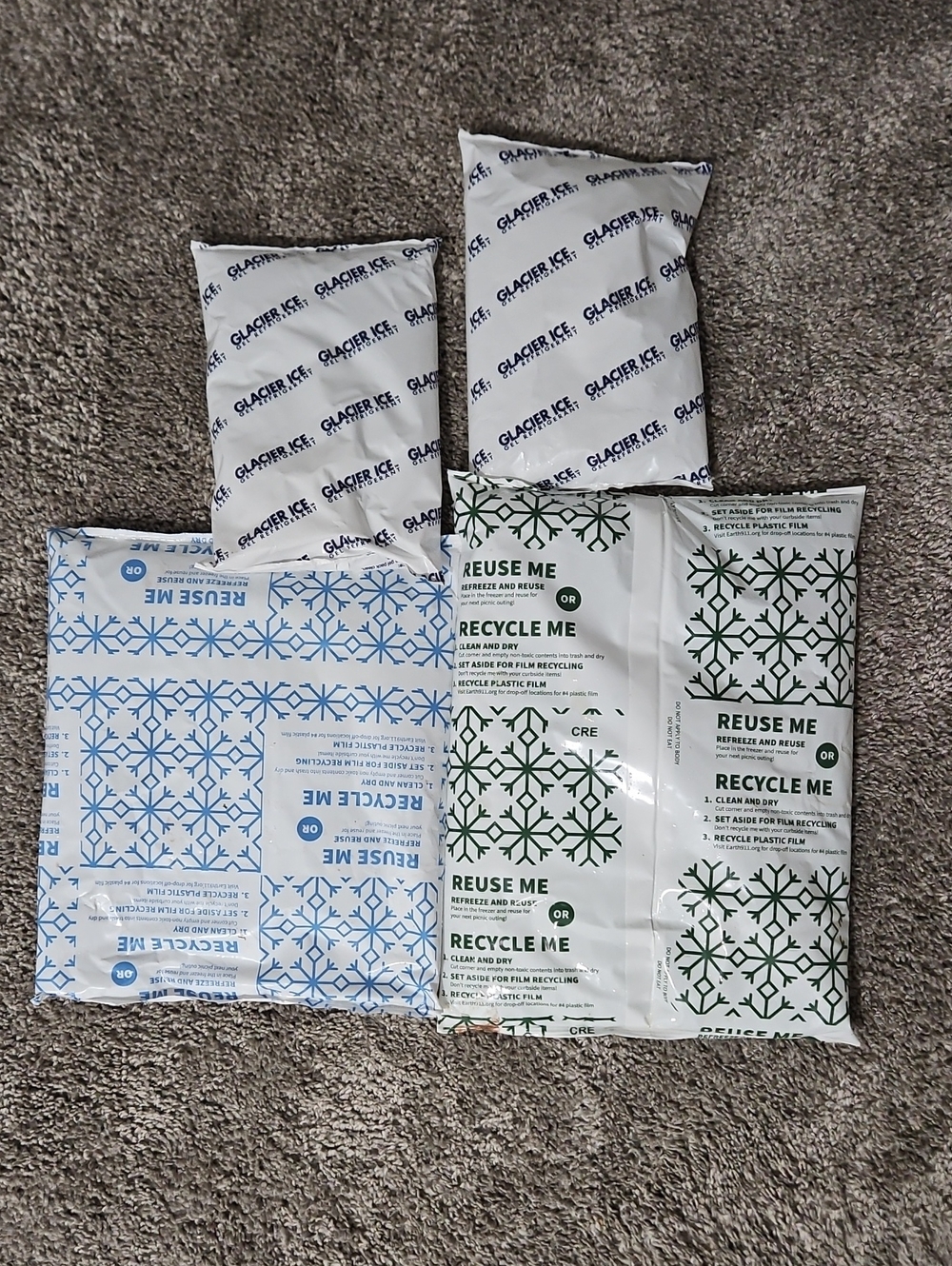 4 Reusable Cold Ice Packs - White